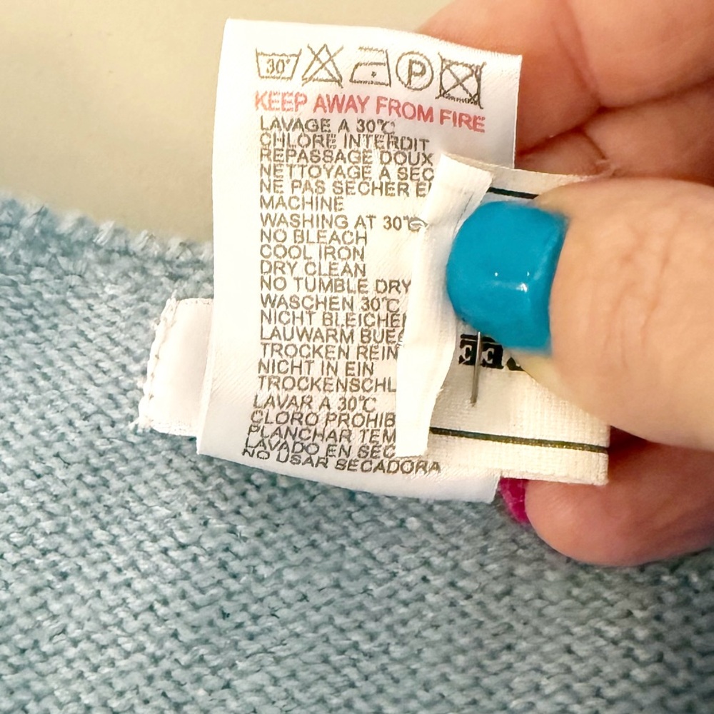 Vintage Jacadi NWOT Girls Wool Blend Blue Cardigan size 18-24 months Embroidered - Picture 8 of 14